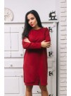 Памучна рокля Адриана - цвят бордо