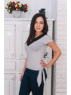 Туники - Елегантна блуза на точки с връзки и дантела Елегантна блуза на точки с връзки и дантела