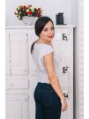 Туники - Блуза Елица в бяло на черни точки Блуза Елица в бяло на черни точки