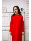 Рокли (Есен / Зима) - Рокля с джобове и декоративни цип елементи - Тина в червено Рокля с джобове и декоративни цип елементи - Тина в червено